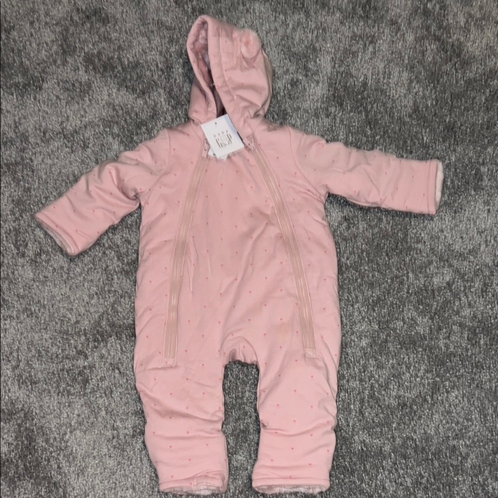 GAP Pink Insulated Footies with Hood